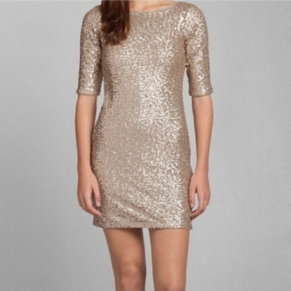 Abercrombie & Fitch Dresses & Skirts - Abercrombie & Fitch Gold Sequin Mini Dress Large